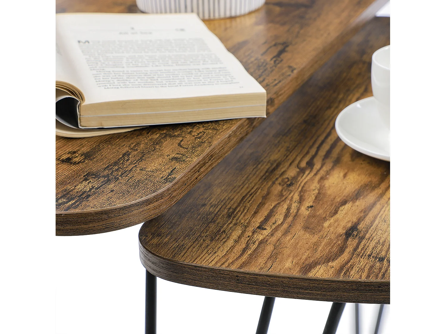 Side tables 60x38x47.5 cm black nesting table