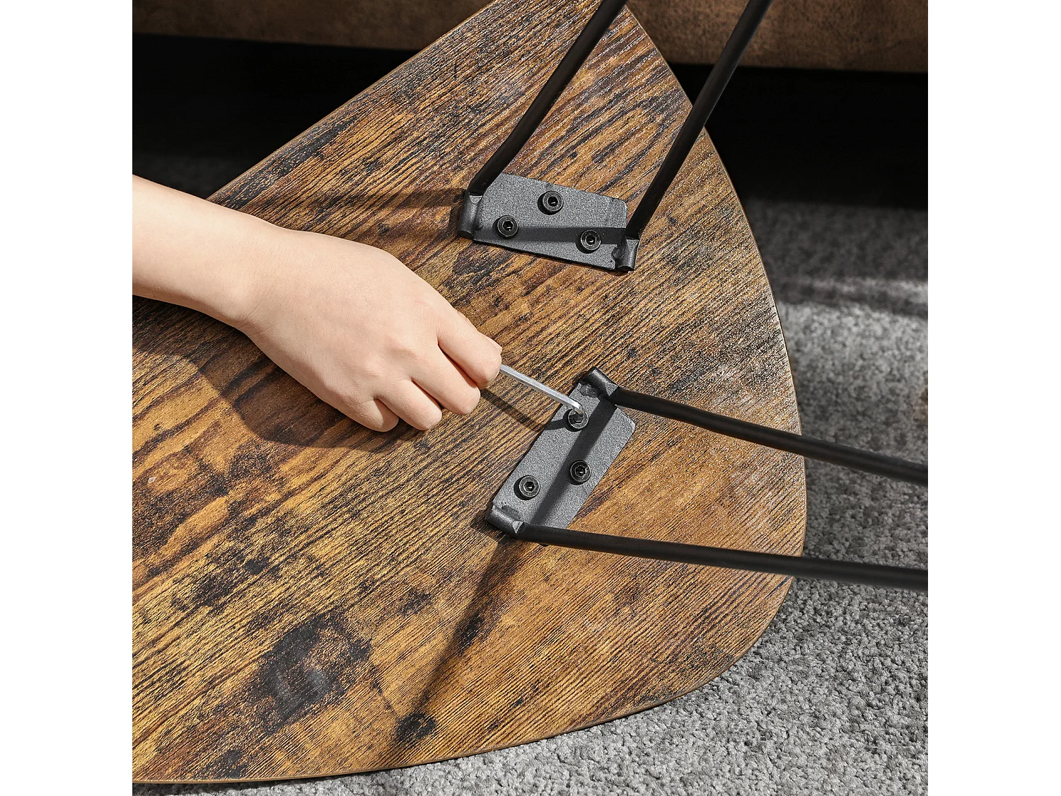 Side tables 60x38x47.5 cm black nesting table