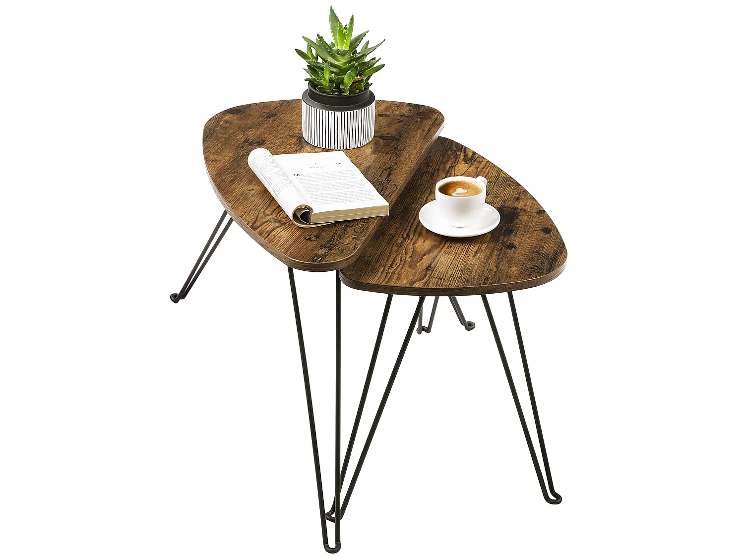 Side tables 60x38x47.5 cm black nesting table