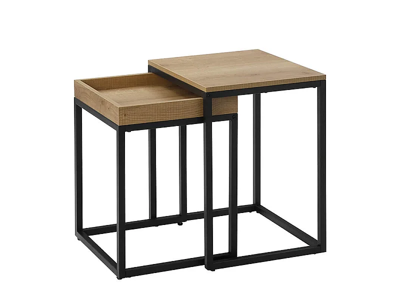 Nesting Table 45x40x55 cm Rustic brown vasagle