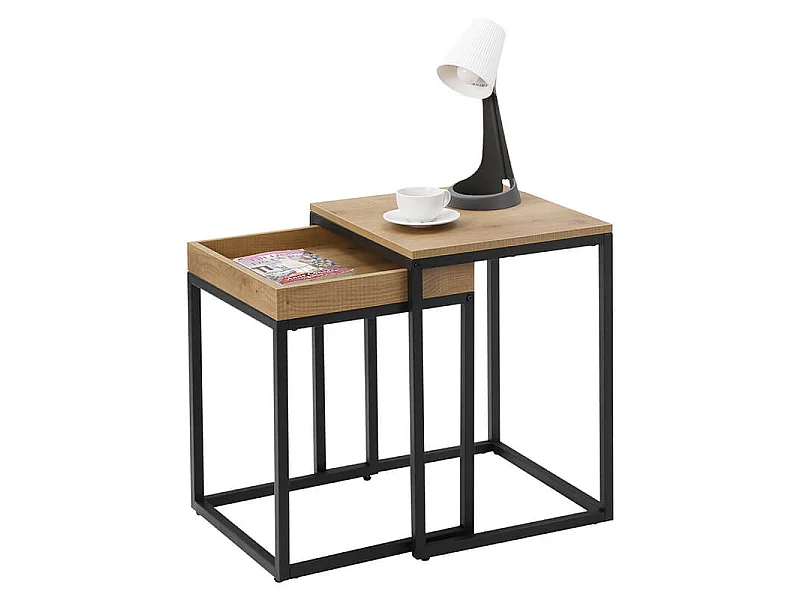 Nesting Table 45x40x55 cm Rustic brown vasagle