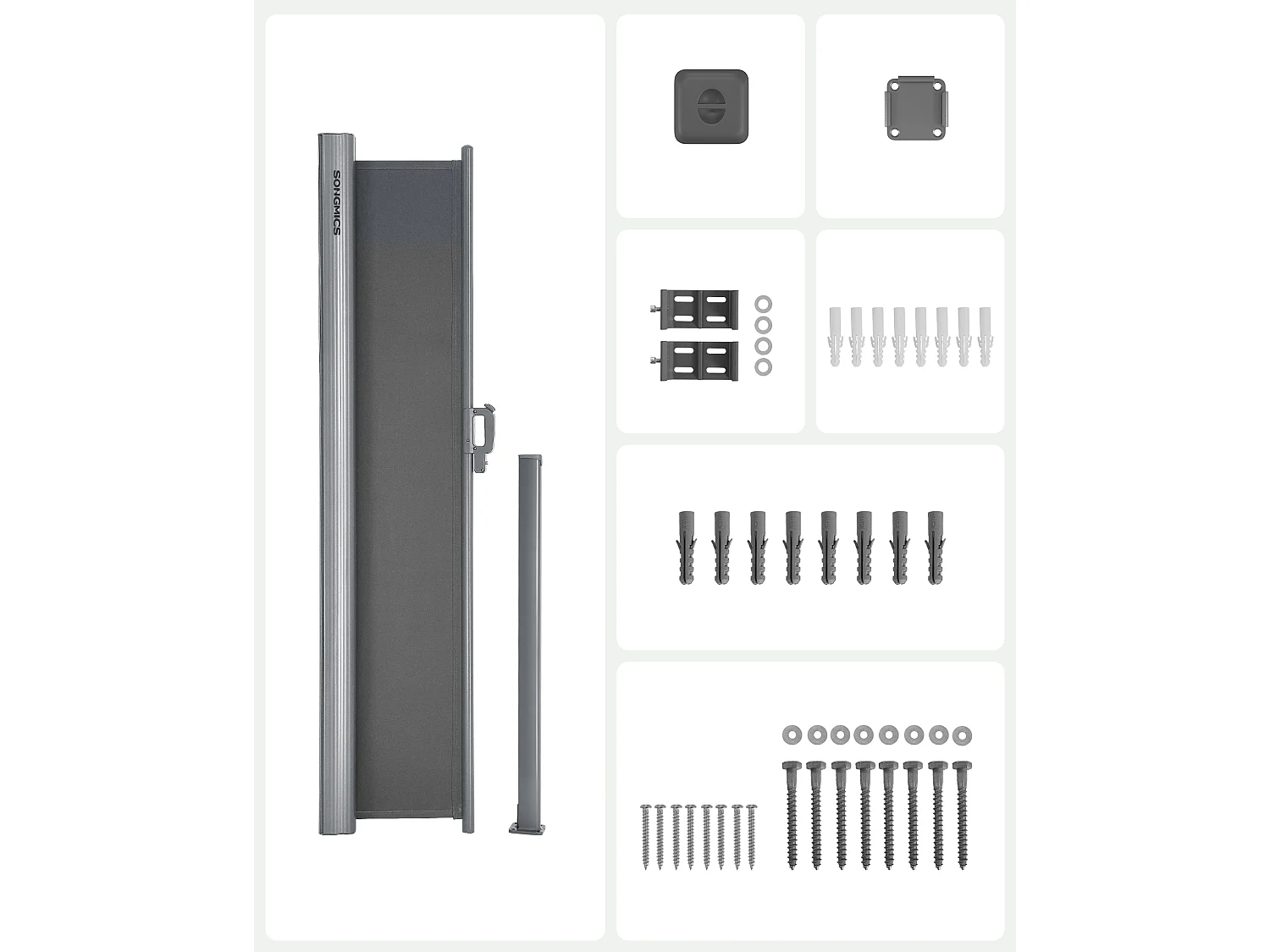 Seitenmarkise 160x400 cm grau
