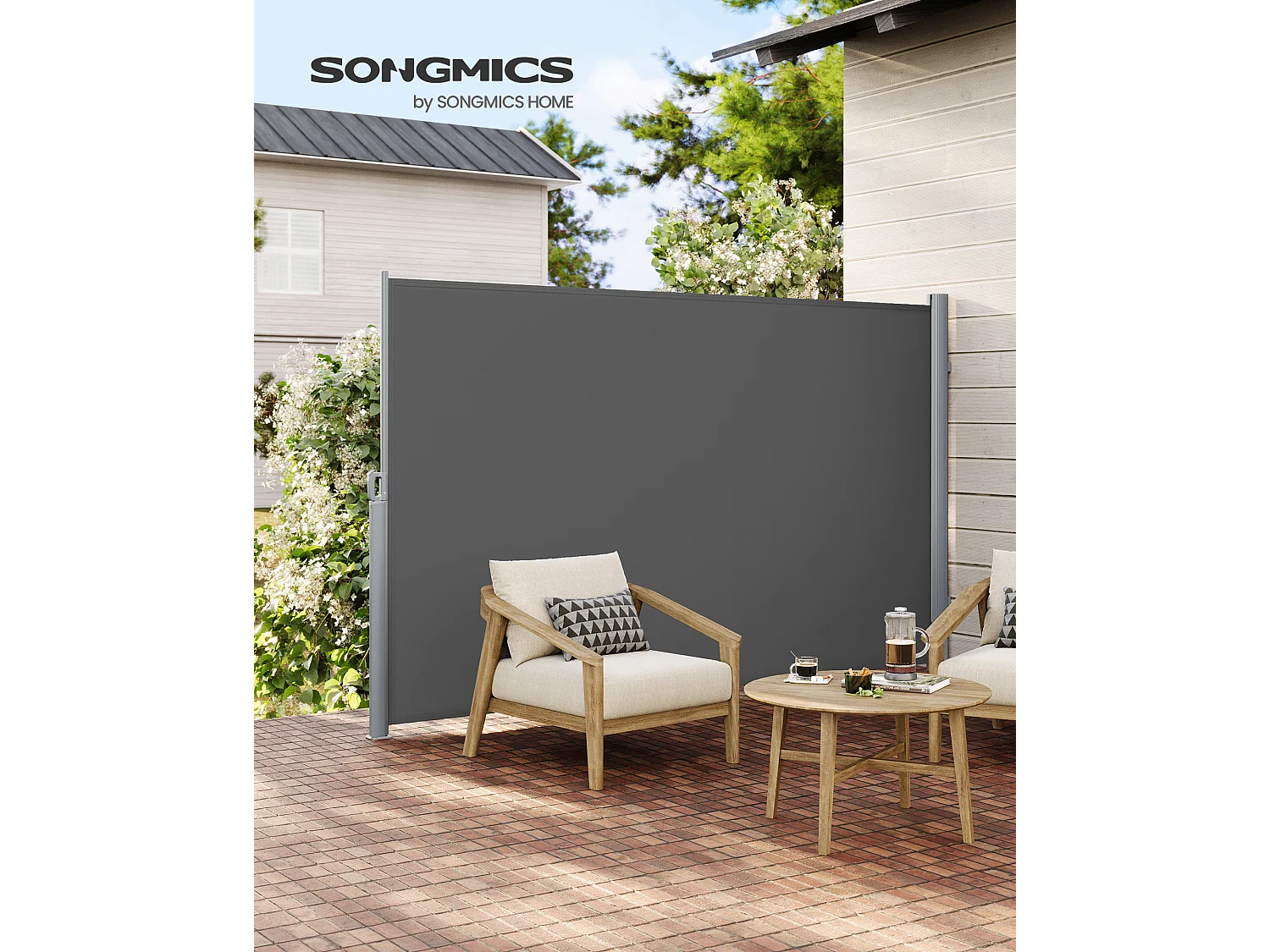 Seitenmarkise 200x400 cm grau