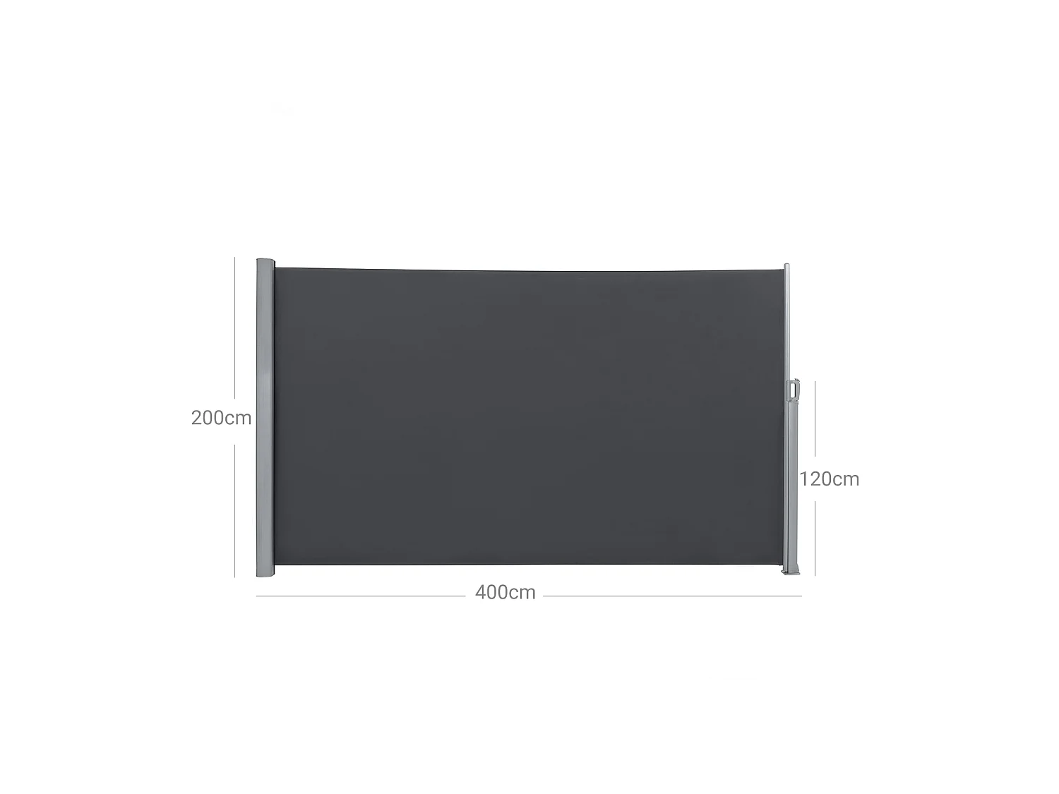 Seitenmarkise 200x400 cm grau