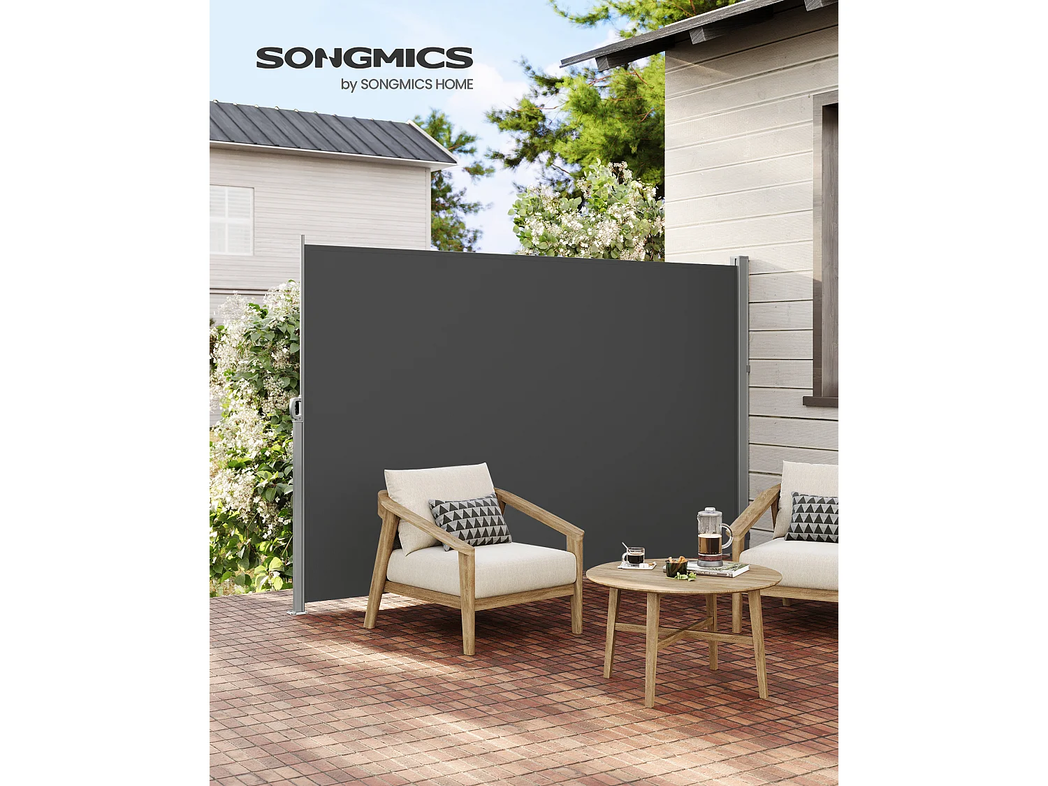 Seitenmarkise 180x450 cm grau