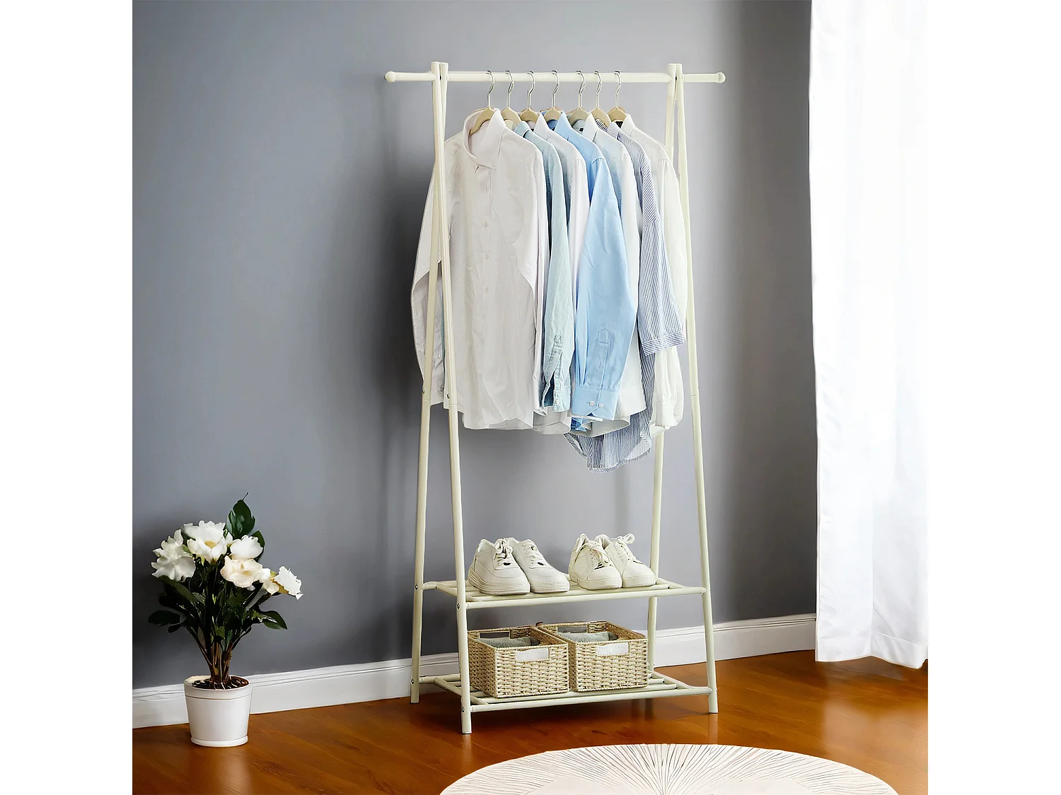 Porte-manteau 87,5x40x155 cm blanc