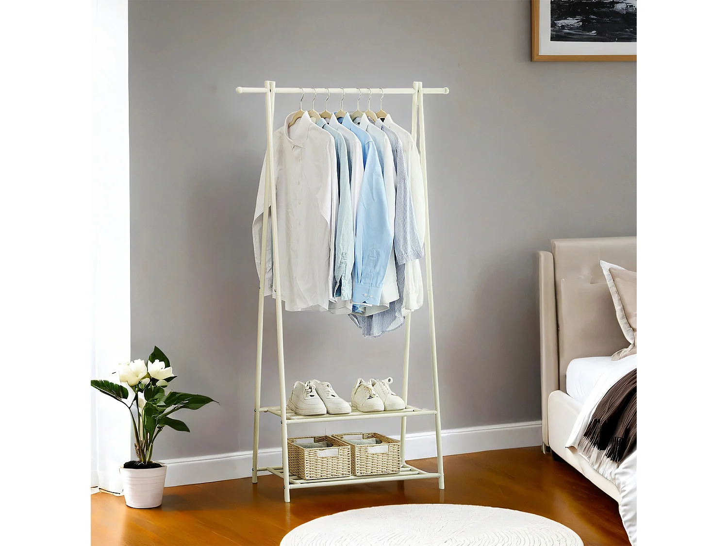Porte-manteau 87,5x40x155 cm blanc