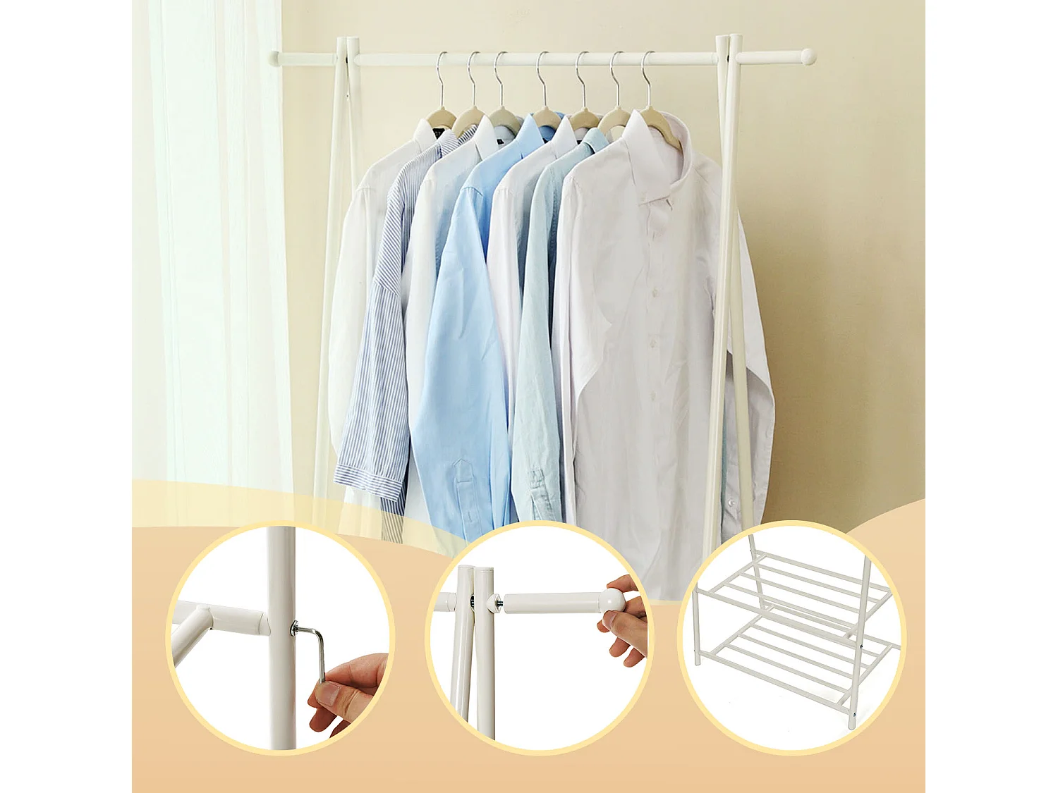 Porte-manteau 87,5x40x155 cm blanc