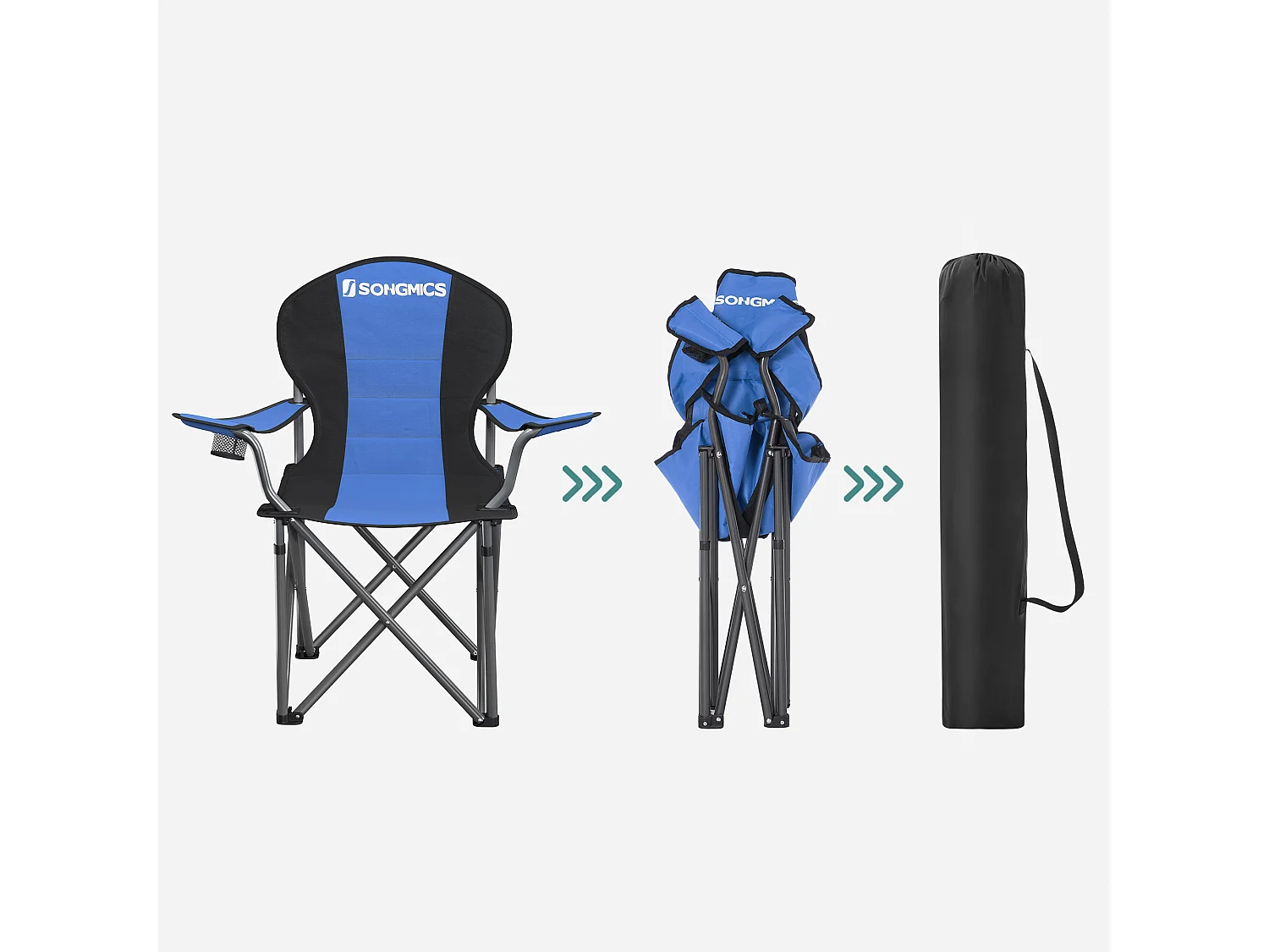 Campingstoel 92x57x104 cm blauw