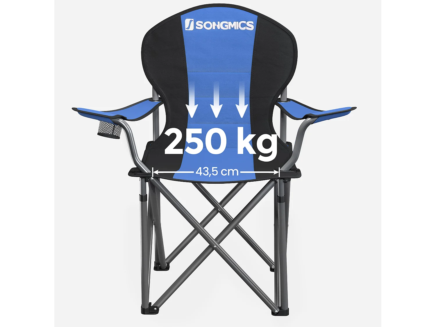 Campingstoel 92x57x104 cm blauw