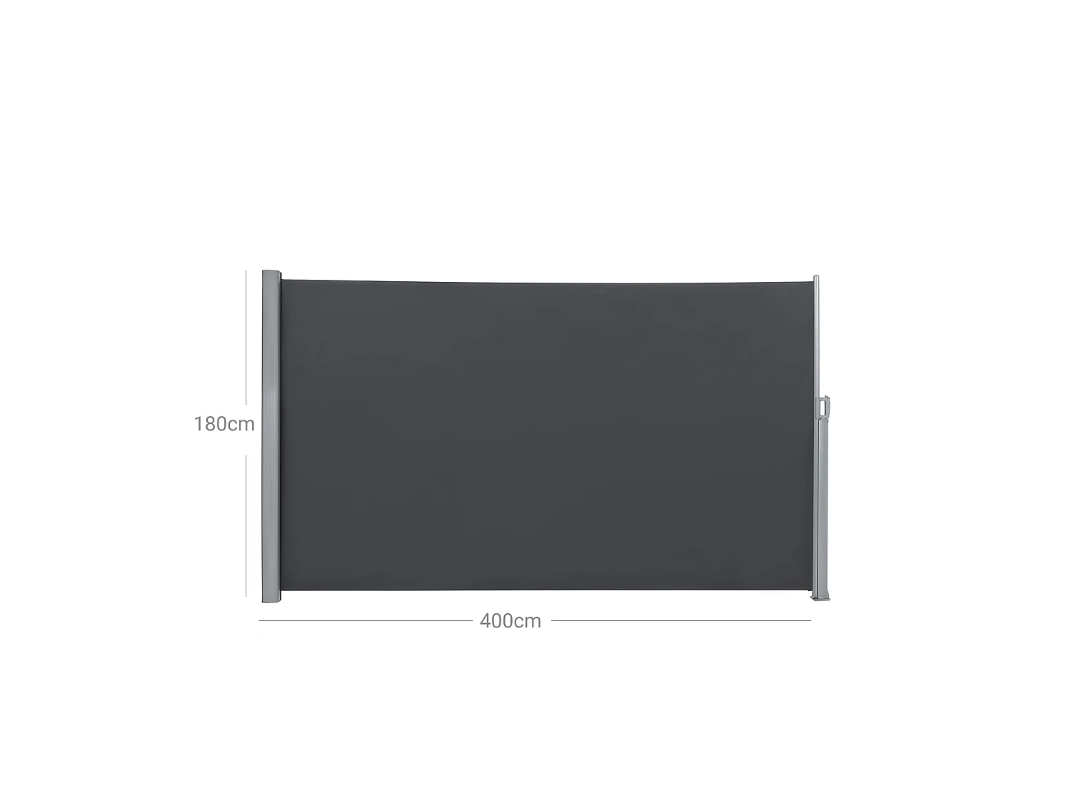 Seitenmarkise 180x400 cm grau