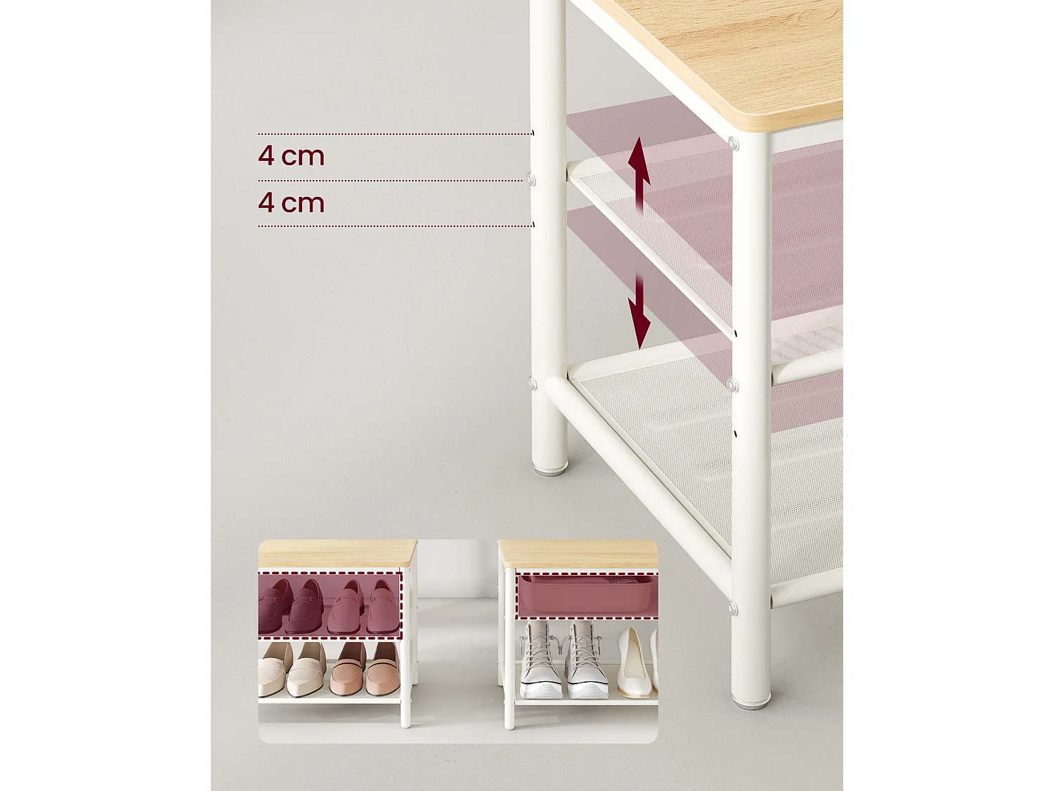 Coat rack stand 35x98x180 cm oak white