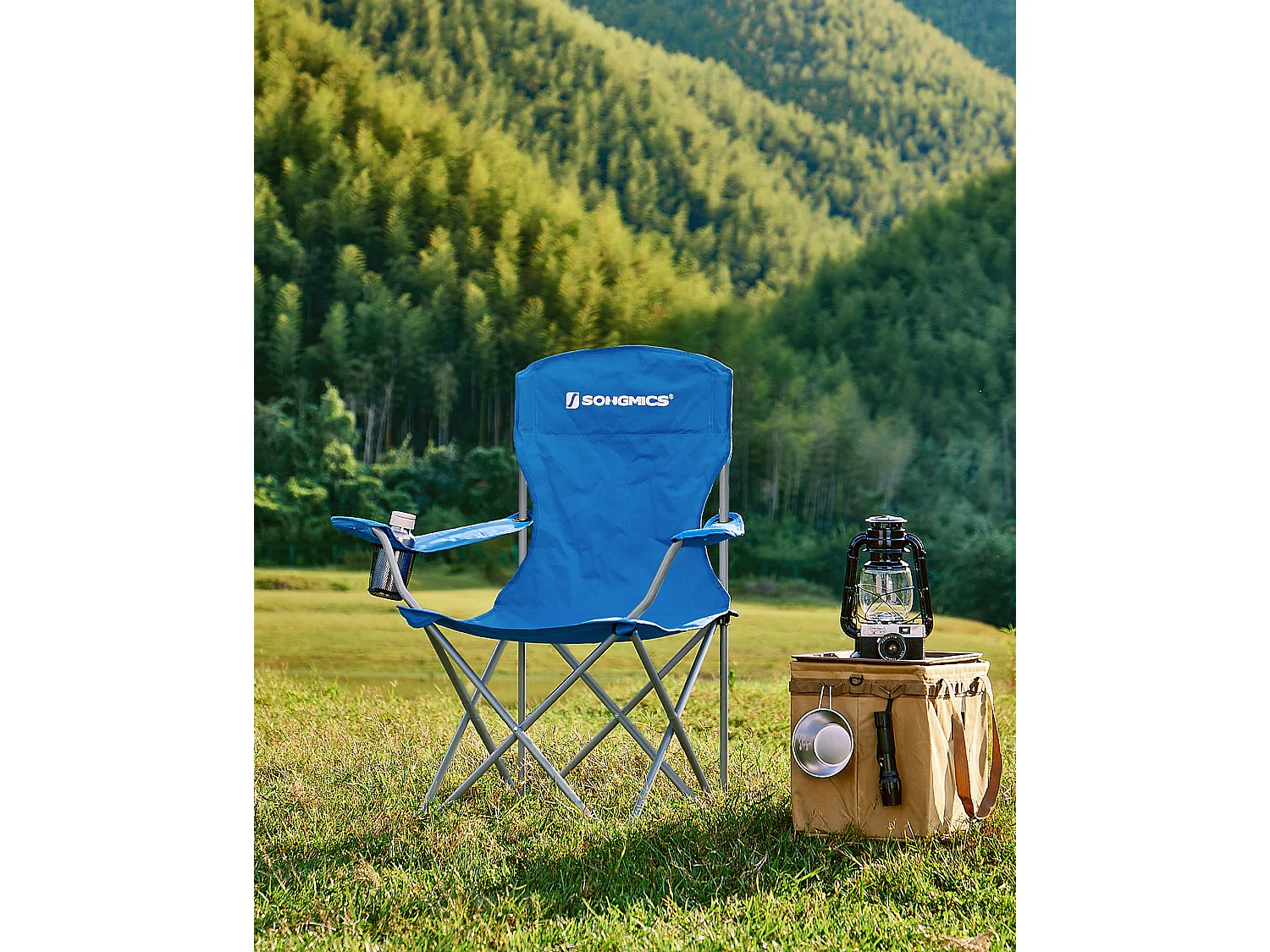 Campingstoel 76x51,5x95,5 cm blauw