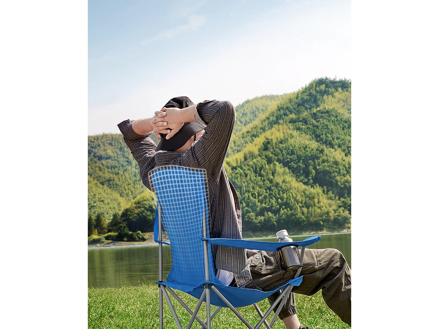 Campingstoel 76x51,5x95,5 cm blauw