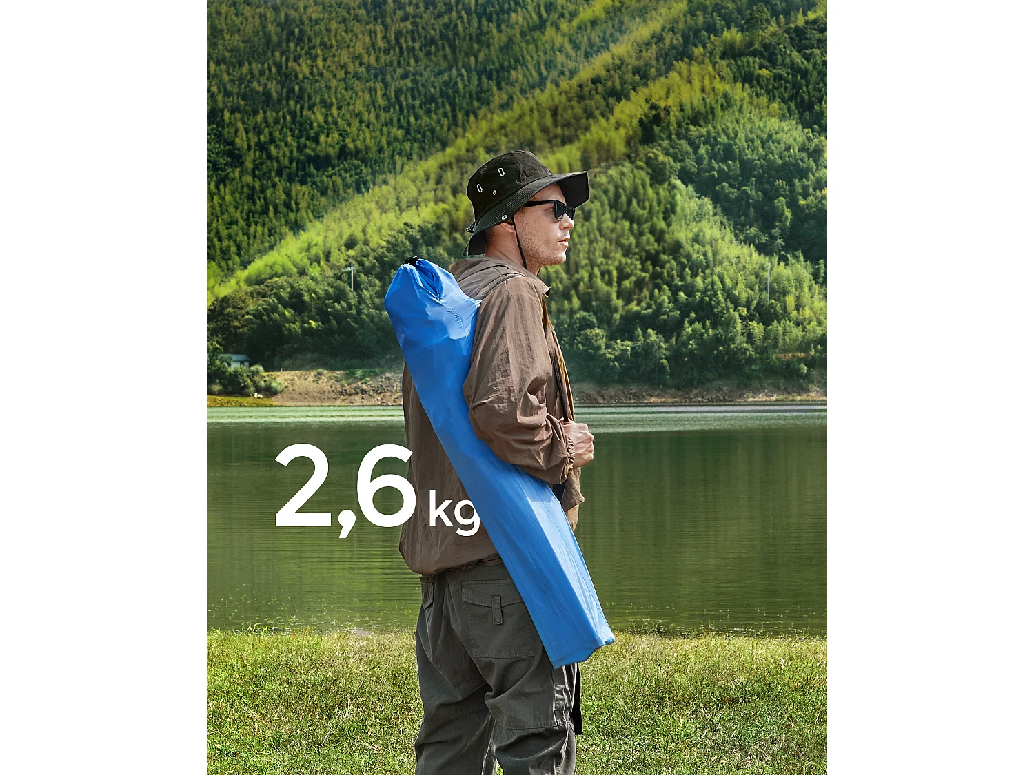 Campingstoel 76x51,5x95,5 cm blauw