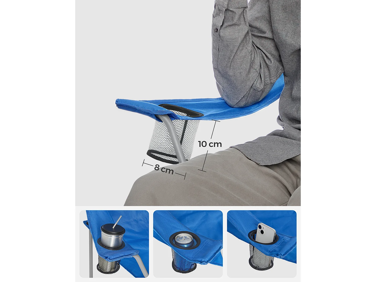 Campingstoel 76x51,5x95,5 cm blauw