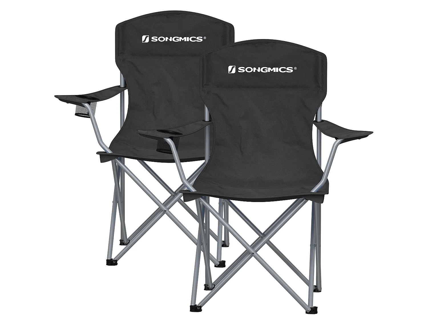 Campingstoel 76x51,5x95,5 cm zwart