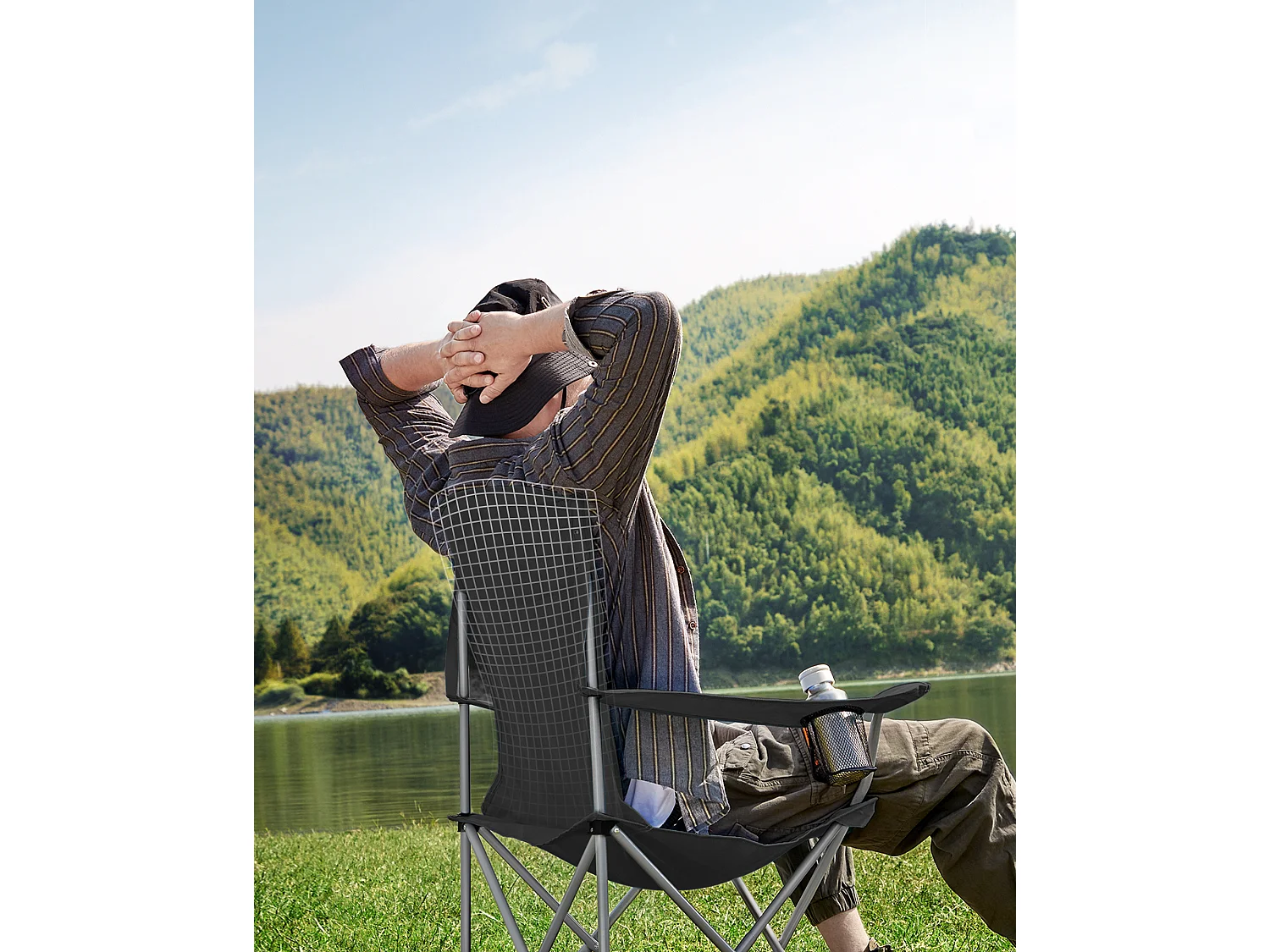 Campingstoel 76x51,5x95,5 cm zwart
