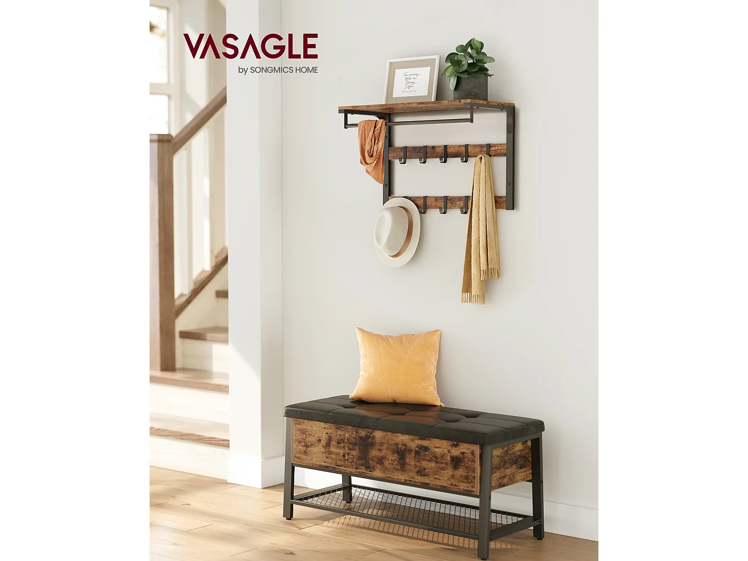 Coat rack 65x30x42 cm black LCR101B01