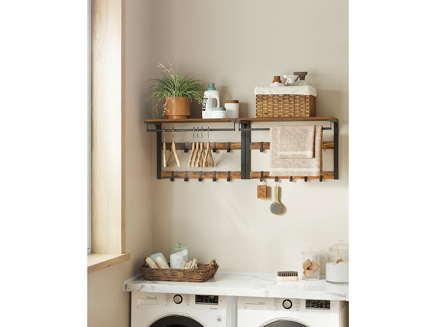 Coat rack 65x30x42 cm black LCR101B01