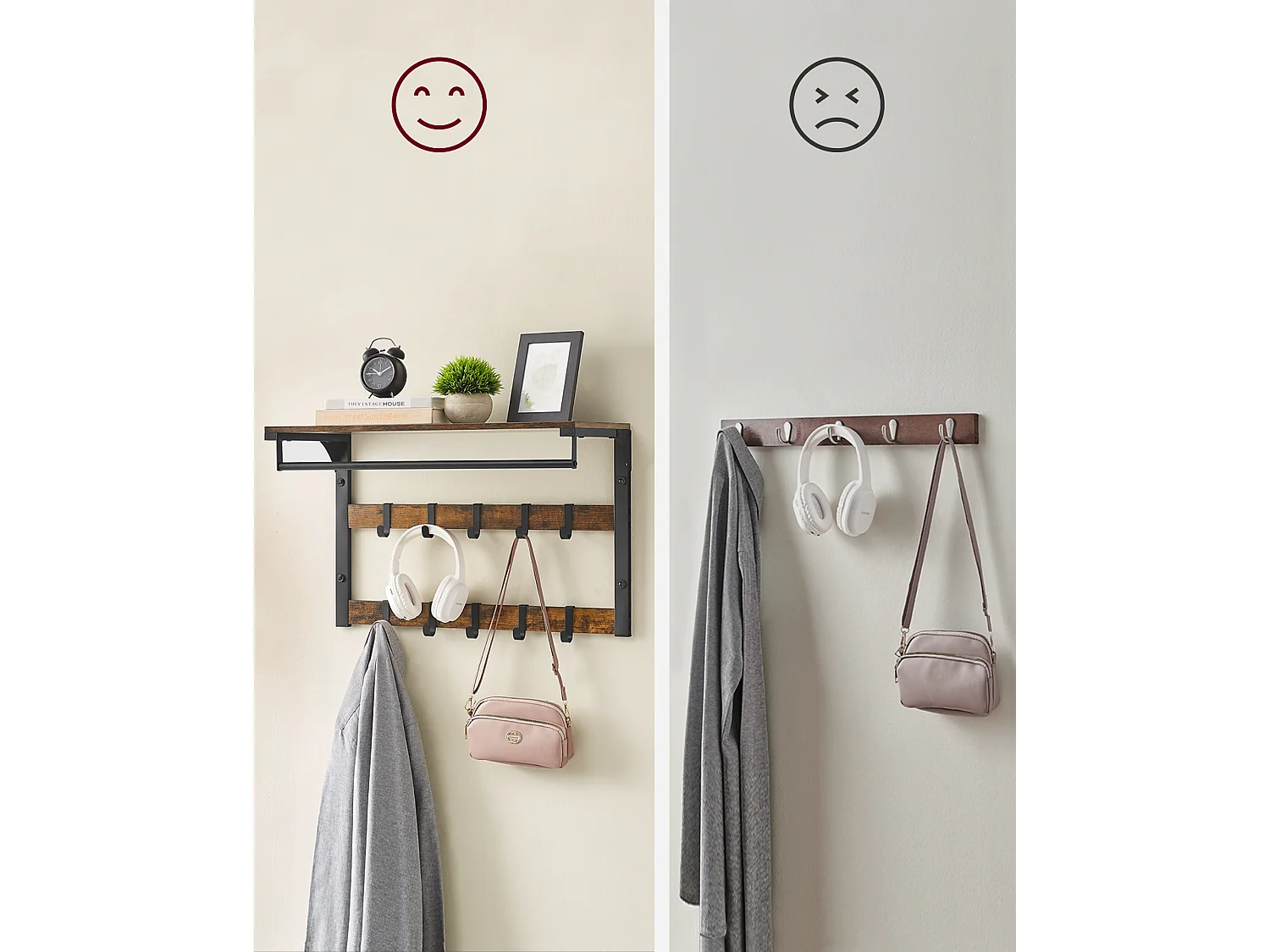 Coat rack 65x30x42 cm black LCR101B01