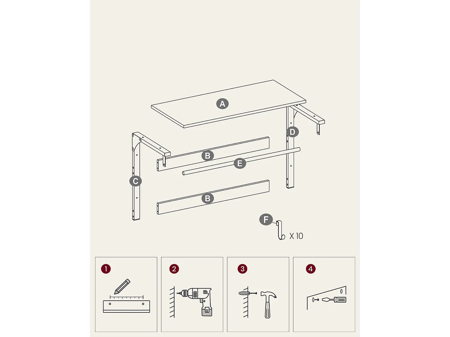 Coat rack 65x30x42 cm black LCR101B01