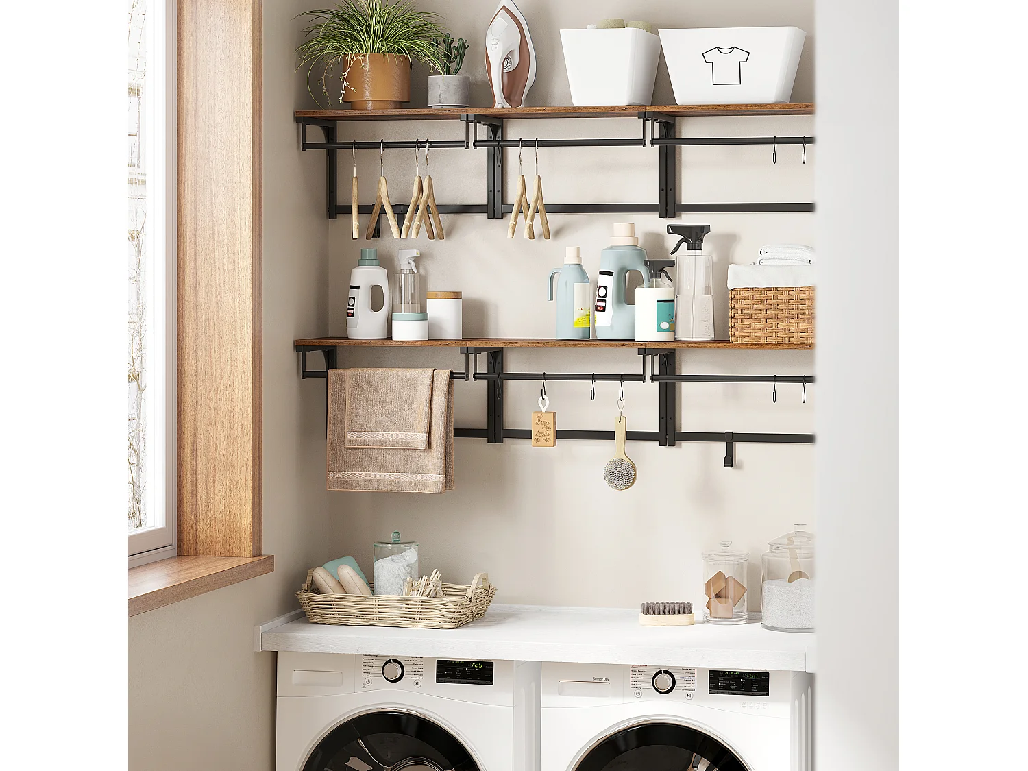 Coat rack 40x24x24 cm black vintage brown lcr103b01