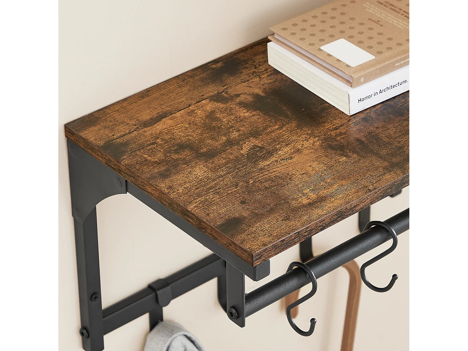 Coat rack 40x24x24 cm black vintage brown lcr103b01