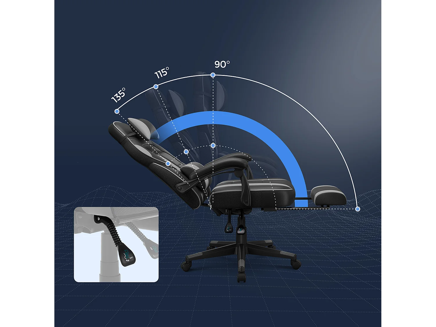 Chaise de bureau 70,9x65,5x119,7-129,7 cm noire