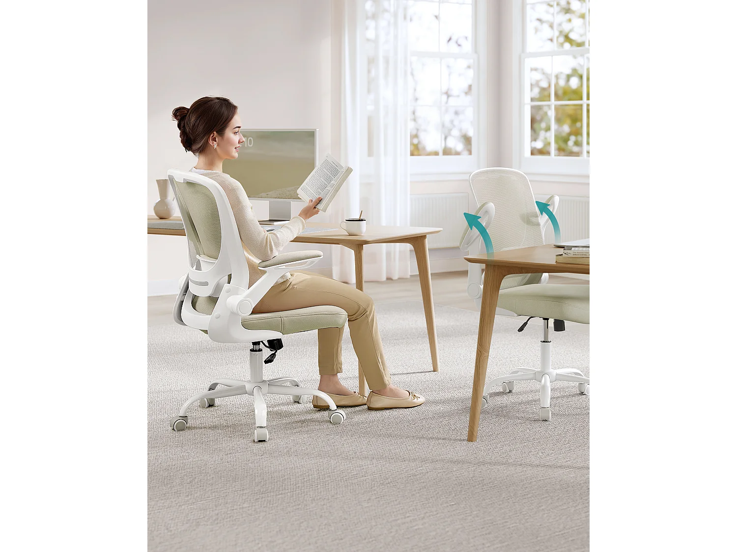 Kontorsstol, 64x60x103 cm, Beige