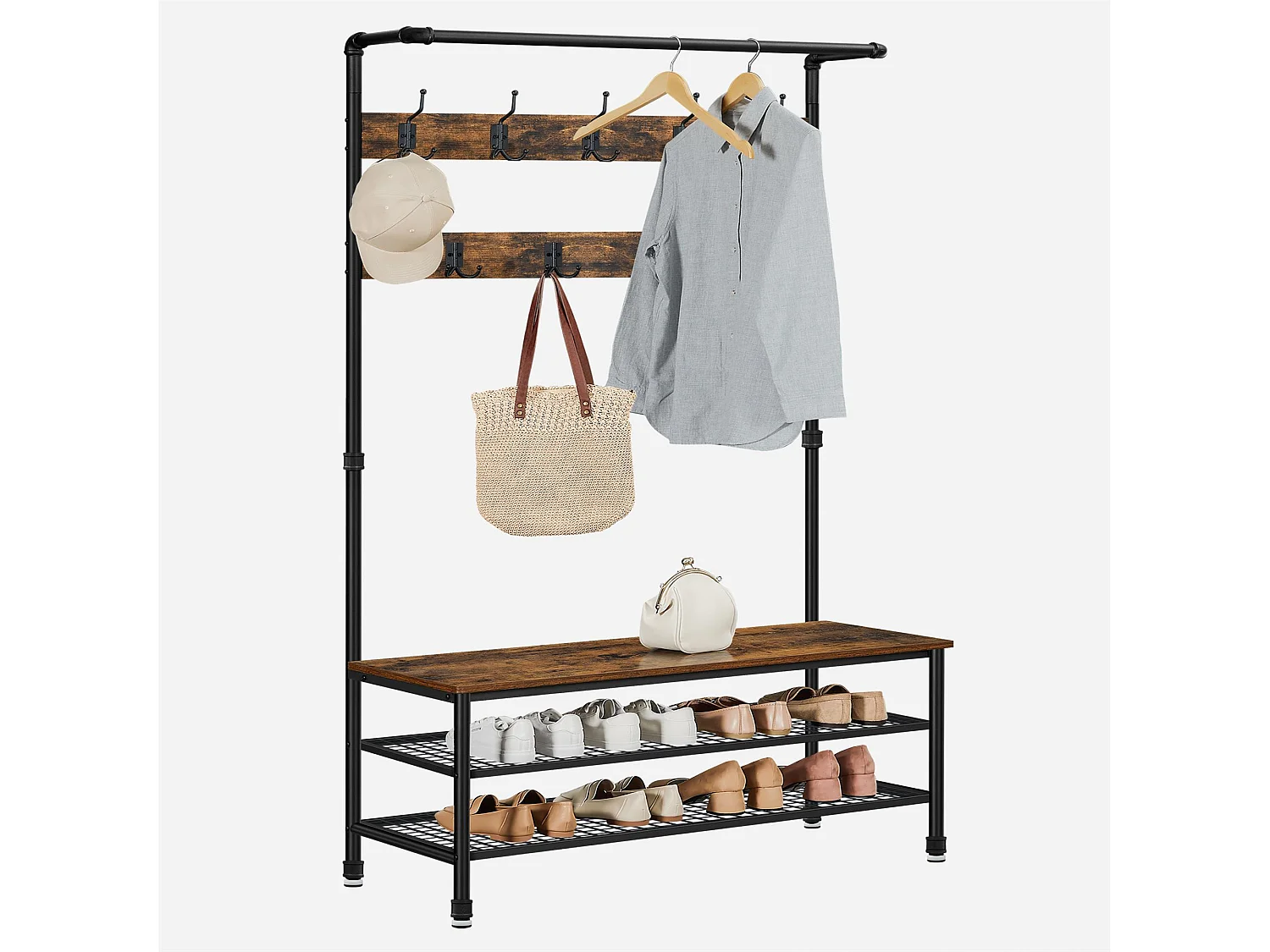 Coat rack 97x41.5x182 cm black HSR47BX