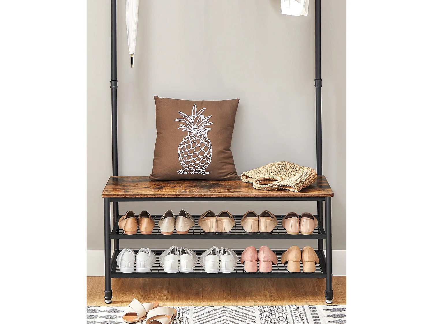 Coat rack 97x41.5x182 cm black HSR47BX