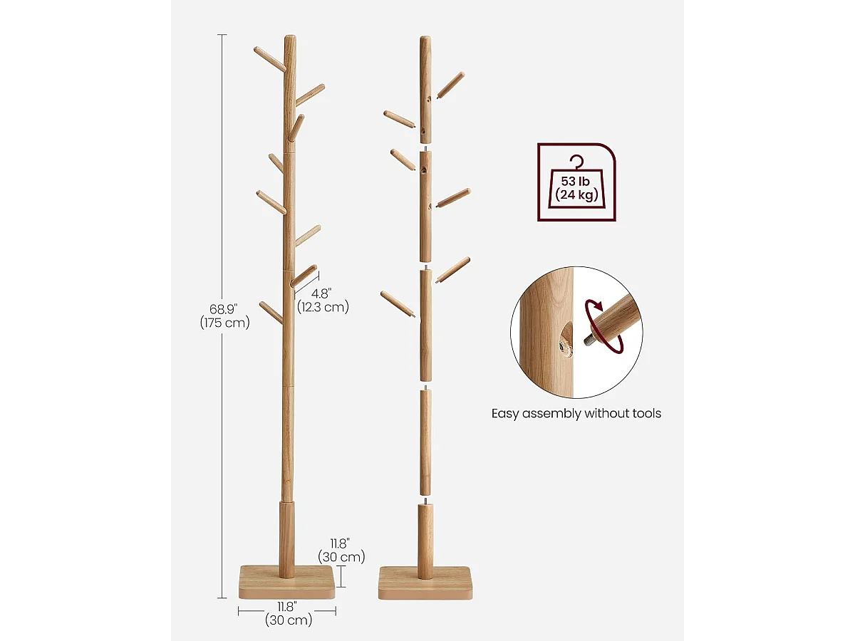 Porte-manteau 30x30x173,6 cm Beige