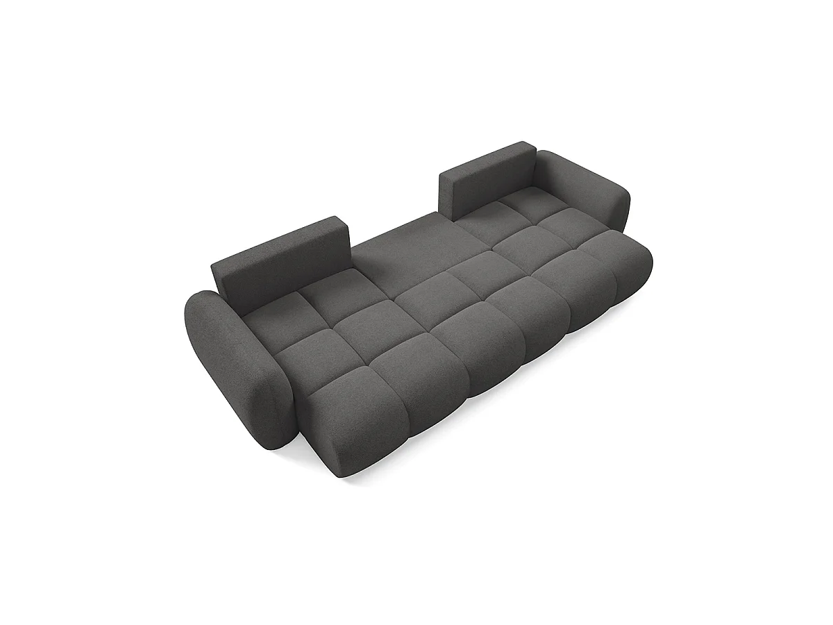 Canapé en U 4 places convertible avec coffre Livio Gris foncé
