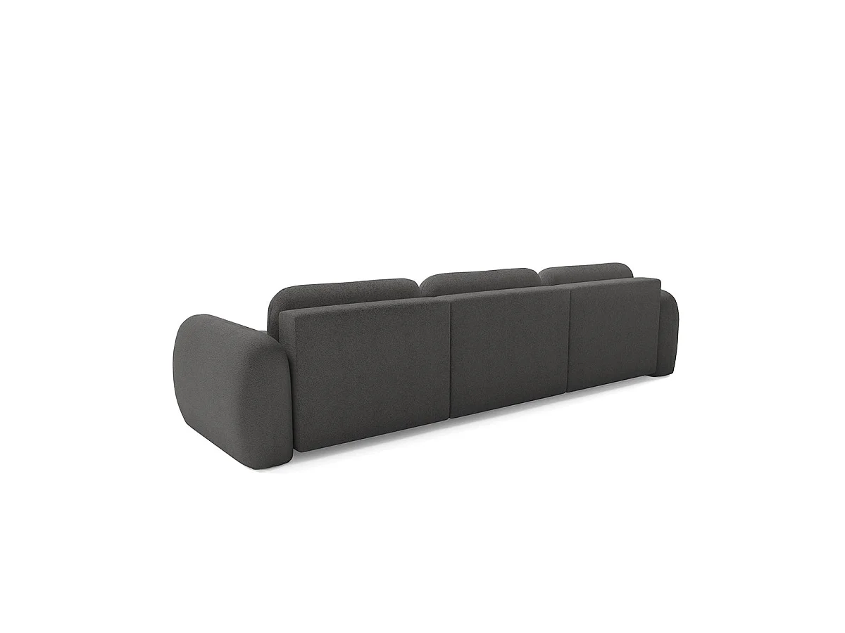 Canapé convertible 4 places avec coffre en tissu gris foncé LIVIO