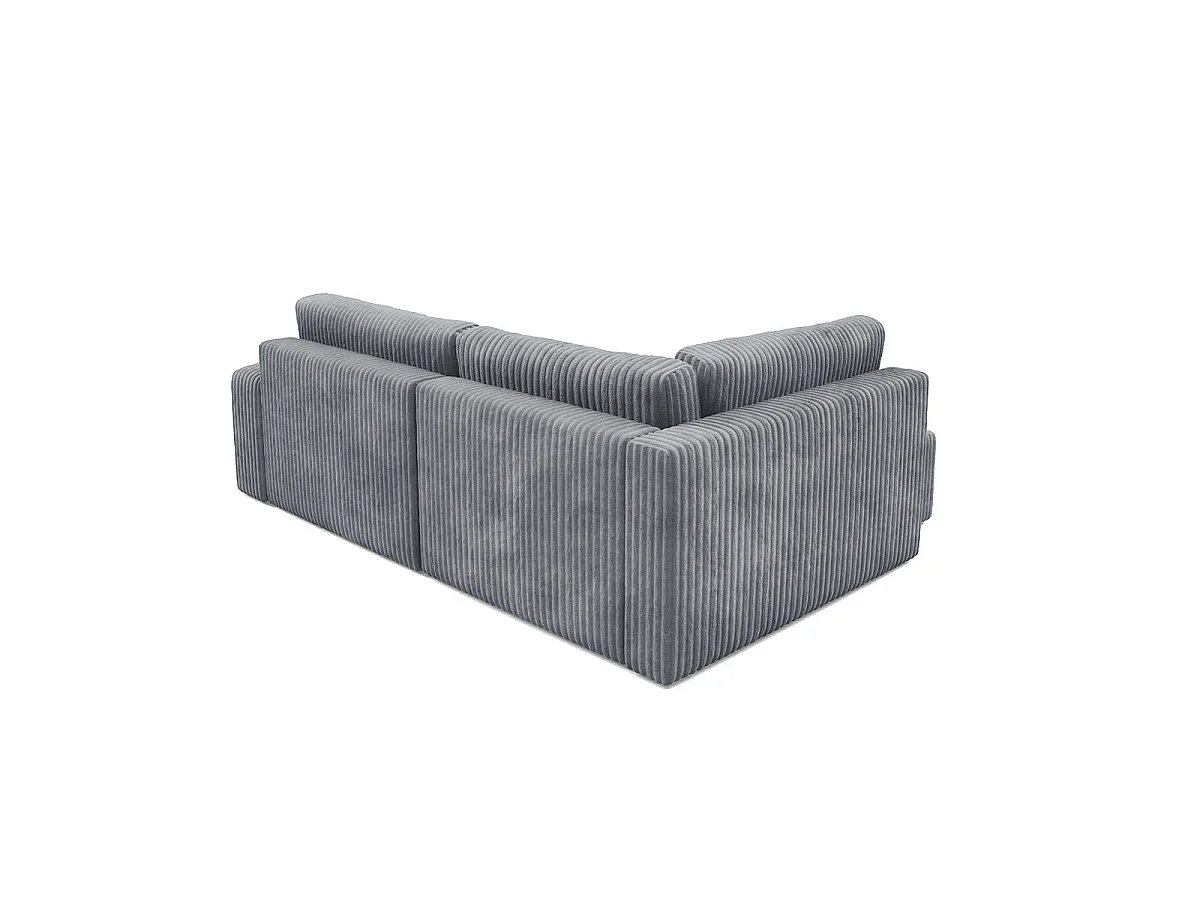 Canapé d'angle gauche convertible 4 places avec coffre en tissu gris foncé ANGEL