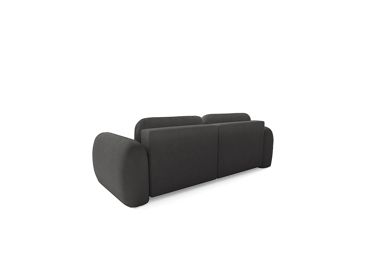 Canapé d'angle réversible convertible 3 places avec coffre Livio Gris foncé
