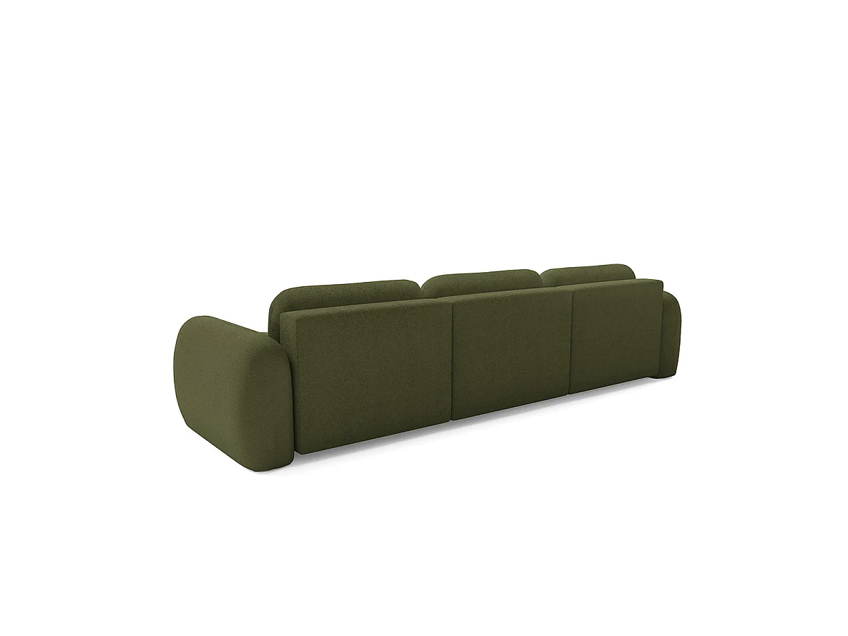 Canapé convertible 4 places avec coffre en tissu vert LIVIO