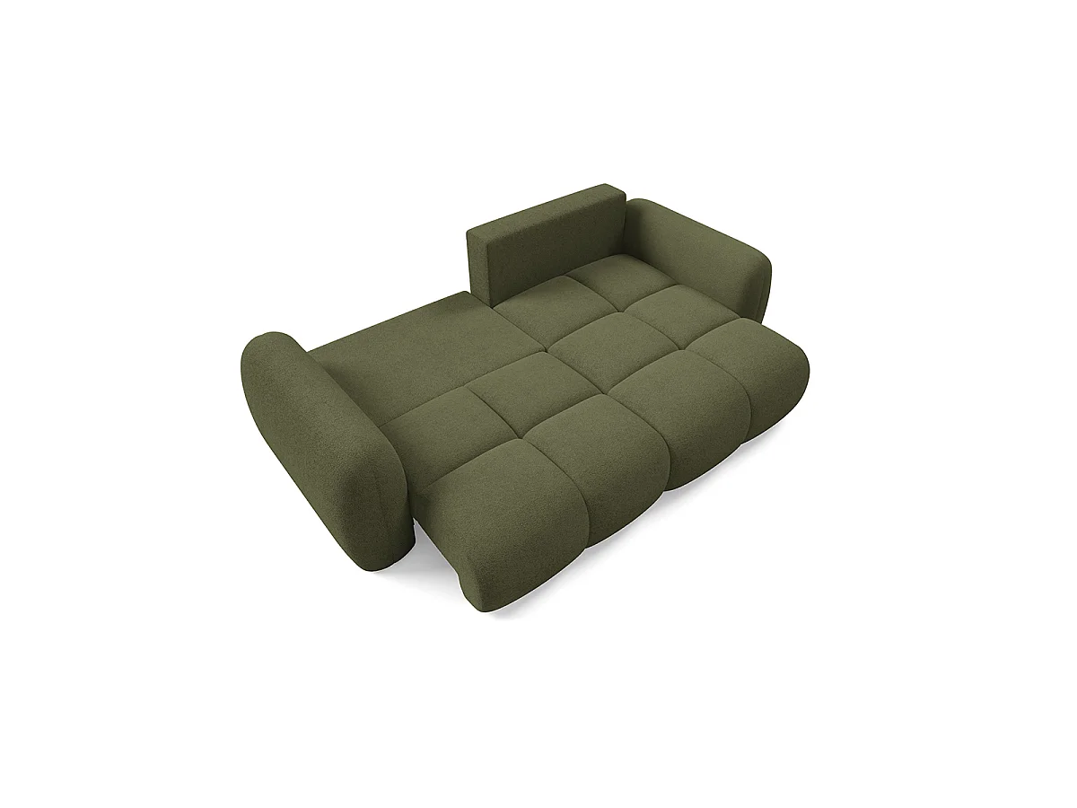 Canapé d'angle réversible convertible 3 places avec coffre Livio Vert