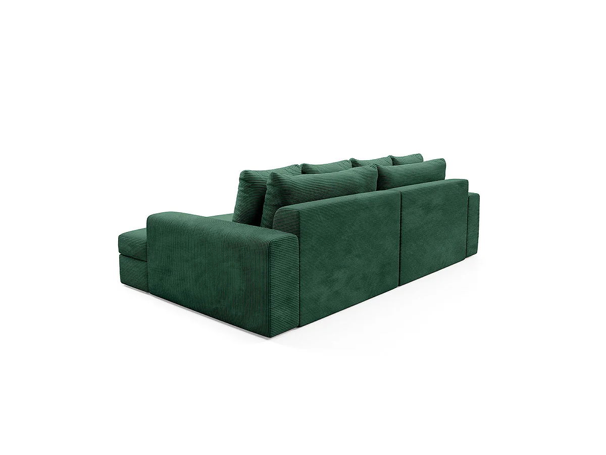 Canapé 3 places en tissu vert sapin PAOLA