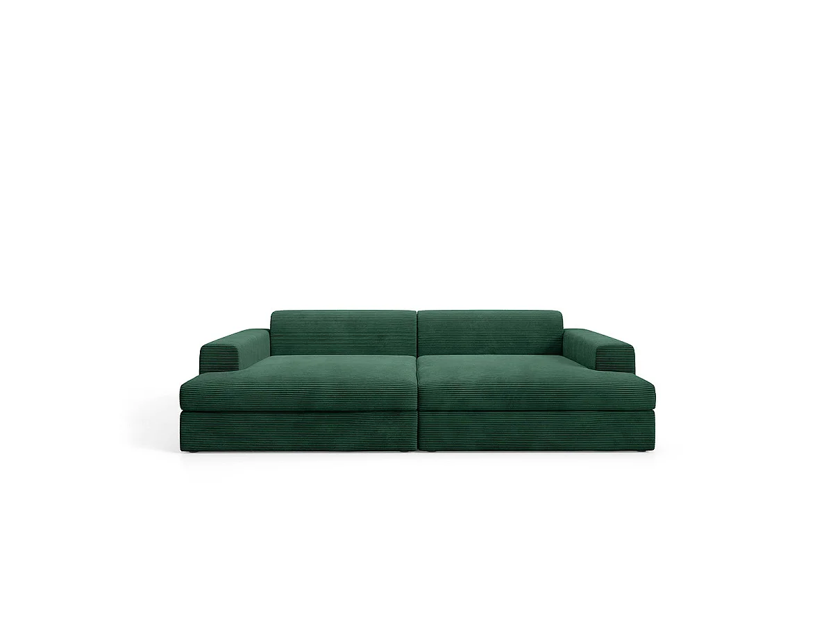 Canapé 3 places en tissu vert sapin PAOLA