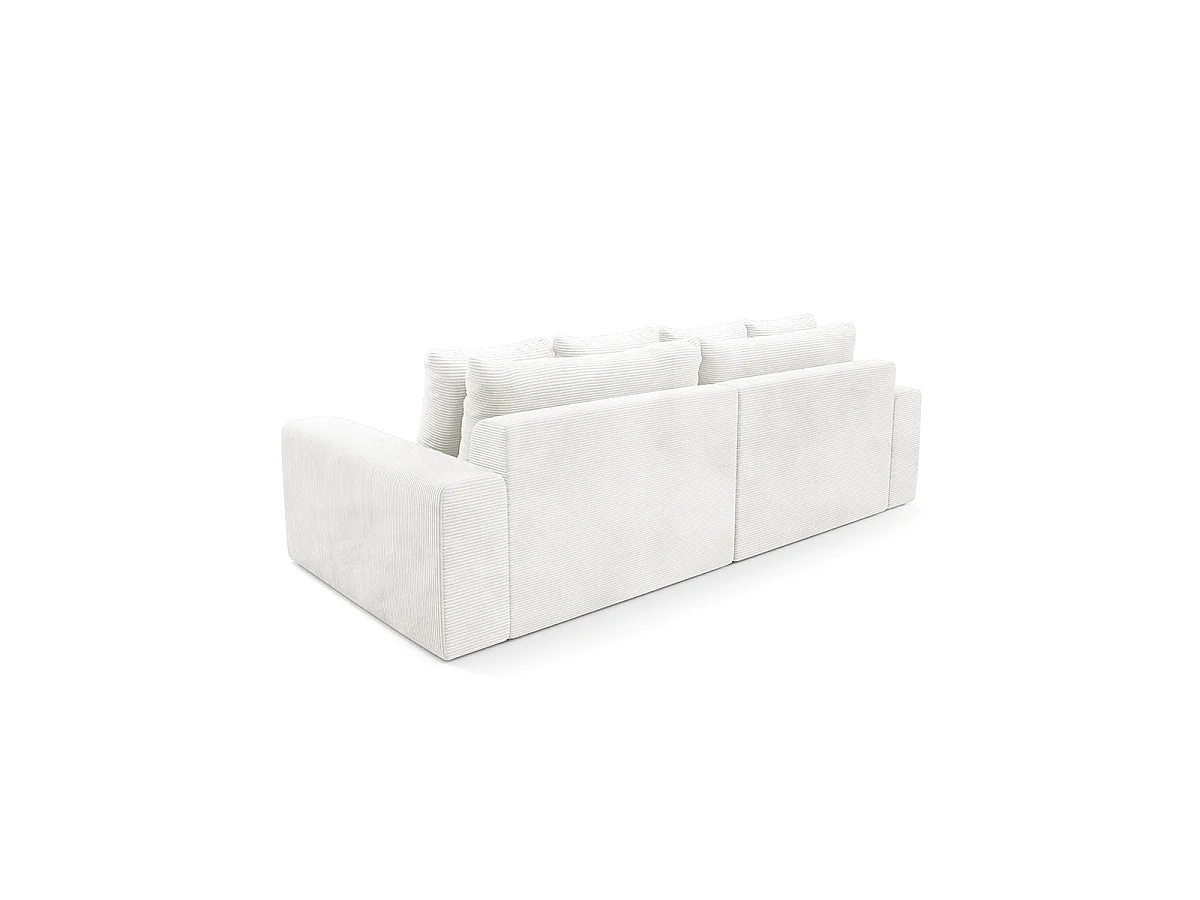 Canapé convertible 3 places avec coffre en tissu blanc PAOLA