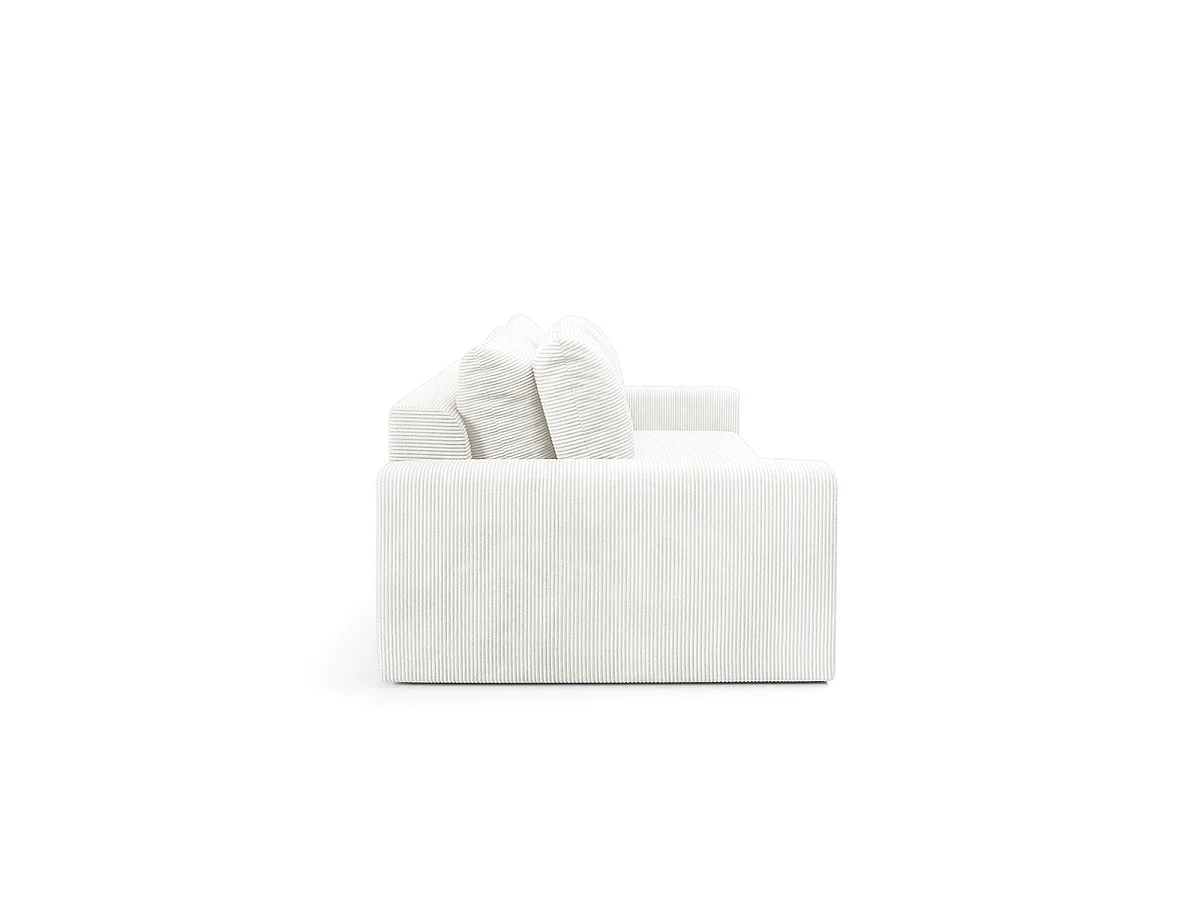 Canapé convertible 3 places avec coffre en tissu blanc PAOLA