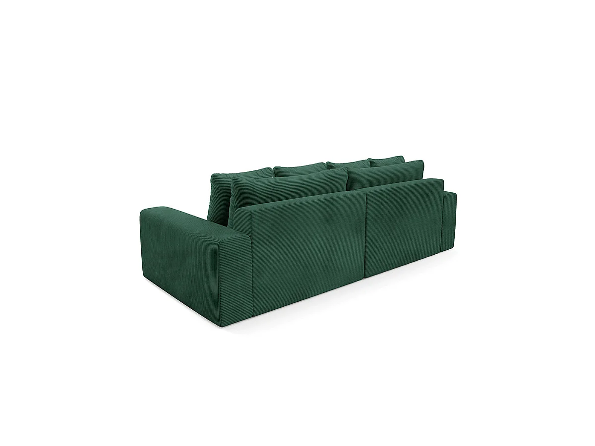Canapé convertible 3 places avec coffre en tissu vert sapin PAOLA