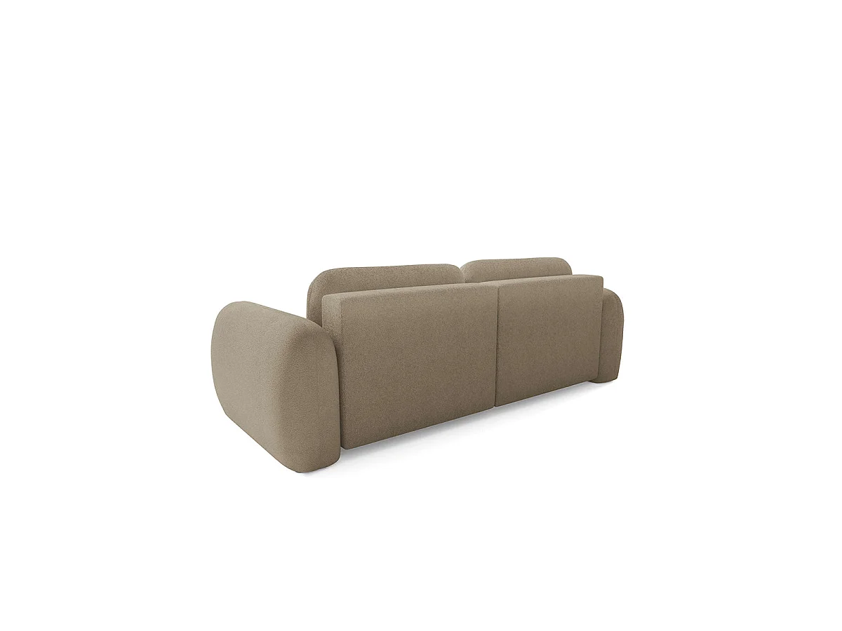 Canapé d'angle convertible 3 places réversible avec coffre en tissu beige LIVIO