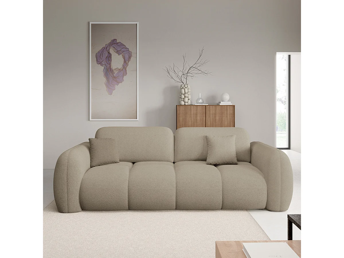 Canapé convertible 3 places avec coffre Livio Beige