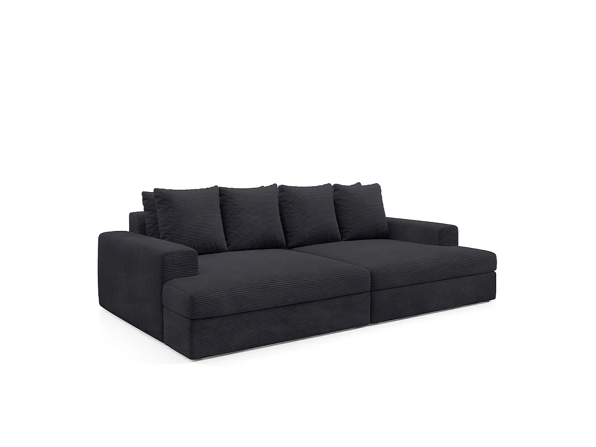 Canapé 3 places en tissu noir PAOLA