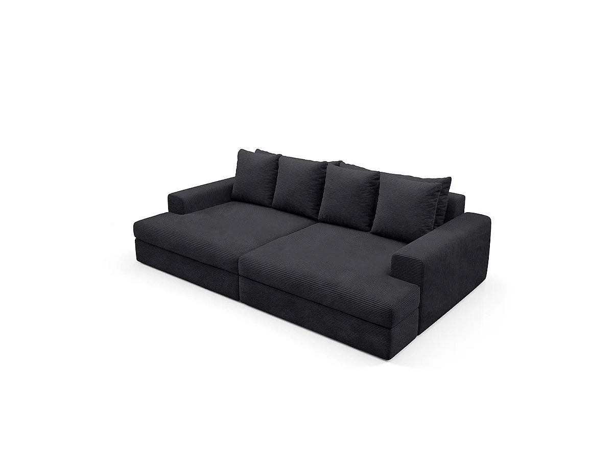 Canapé 3 places en tissu noir PAOLA
