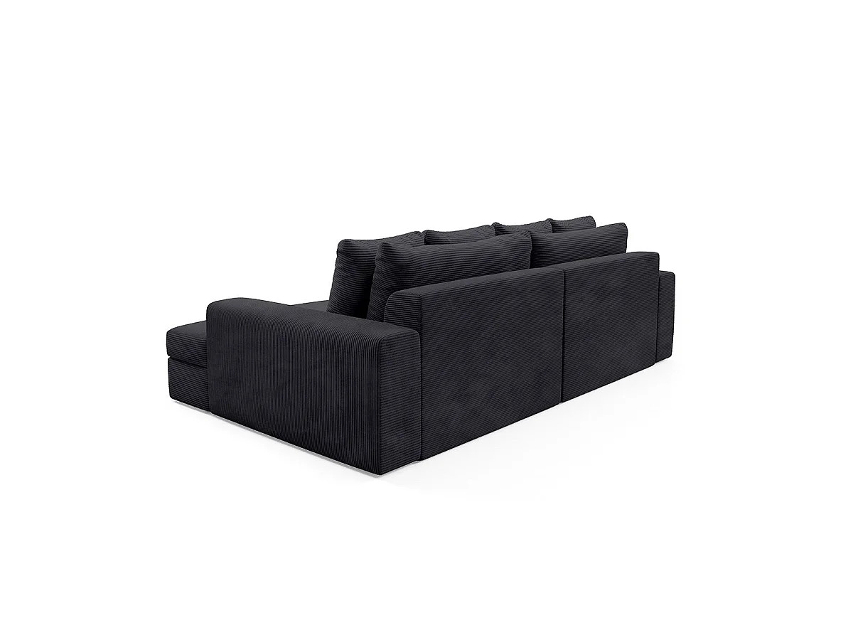 Canapé 3 places en tissu noir PAOLA