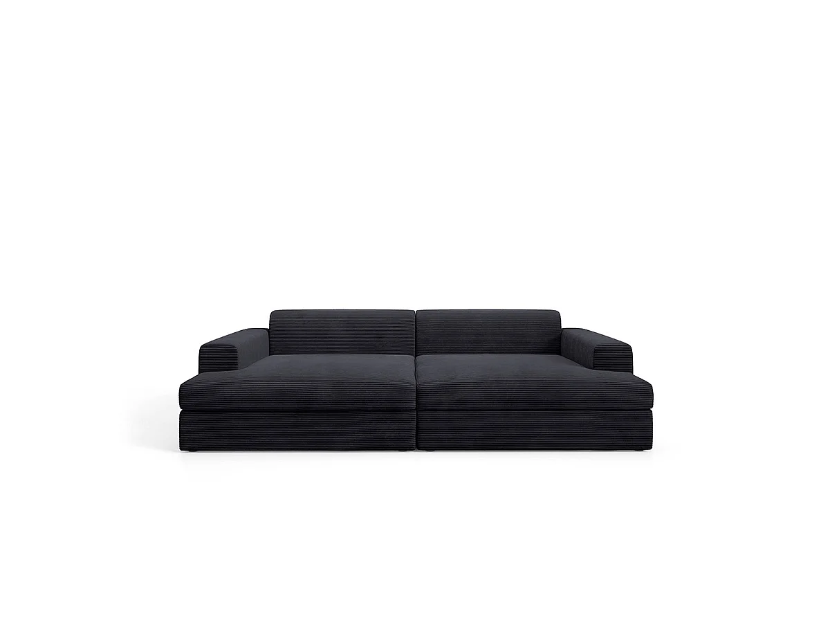 Canapé 3 places en tissu noir PAOLA